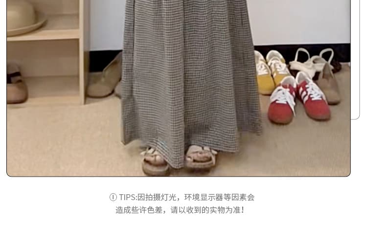 지금 지금 새로운 고유 한 검정색 V넥 민소매 조끼 체크무늬 와이드 레그 팬츠 2026 여름 새로운 느슨함 센스 세트 상세 이미지 10