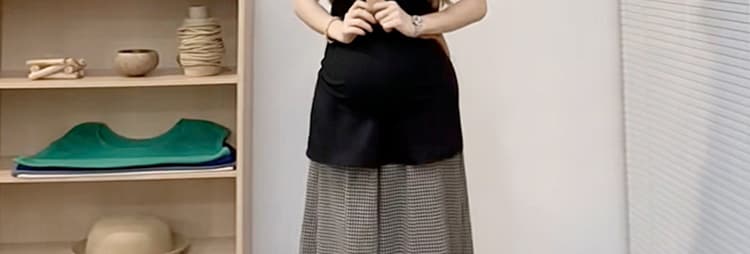 지금 지금 새로운 고유 한 검정색 V넥 민소매 조끼 체크무늬 와이드 레그 팬츠 2026 여름 새로운 느슨함 센스 세트 상세 이미지 20