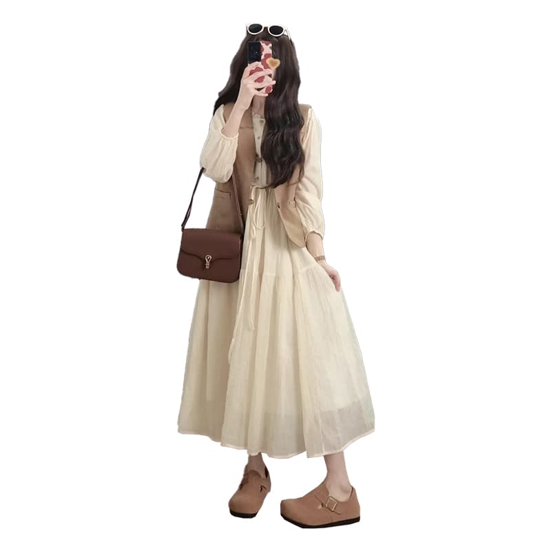 지금 봄 가을 코디 전체 집합 새로운 베스트 재킷 드레스 한 부서 나가라. 여행 착용 가져 가라. 투피스 세트 이미지 5