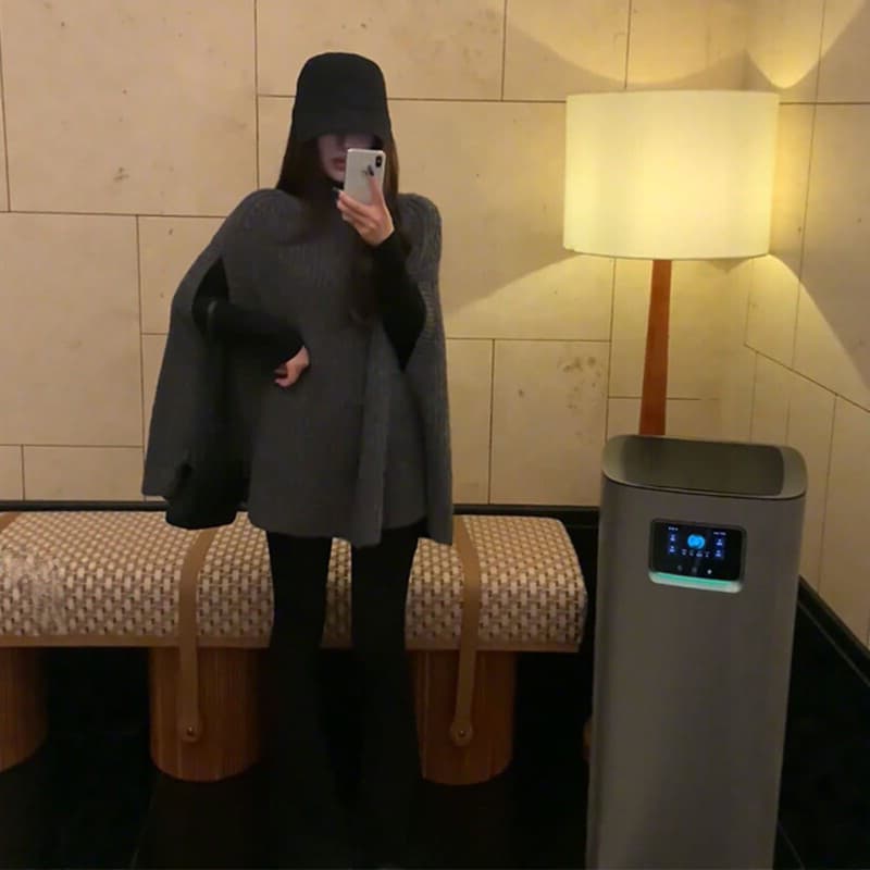 지금 한 부서 느긋한 바람 품격 가을 겨울 새로운 패션 망토 박쥐 맨위 만나는 긴팔 바지 3종 세트 이미지 4