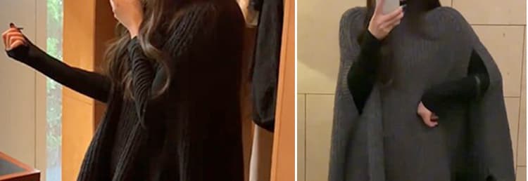 지금 한 부서 느긋한 바람 품격 가을 겨울 새로운 패션 망토 박쥐 맨위 만나는 긴팔 바지 3종 세트 상세 이미지 6
