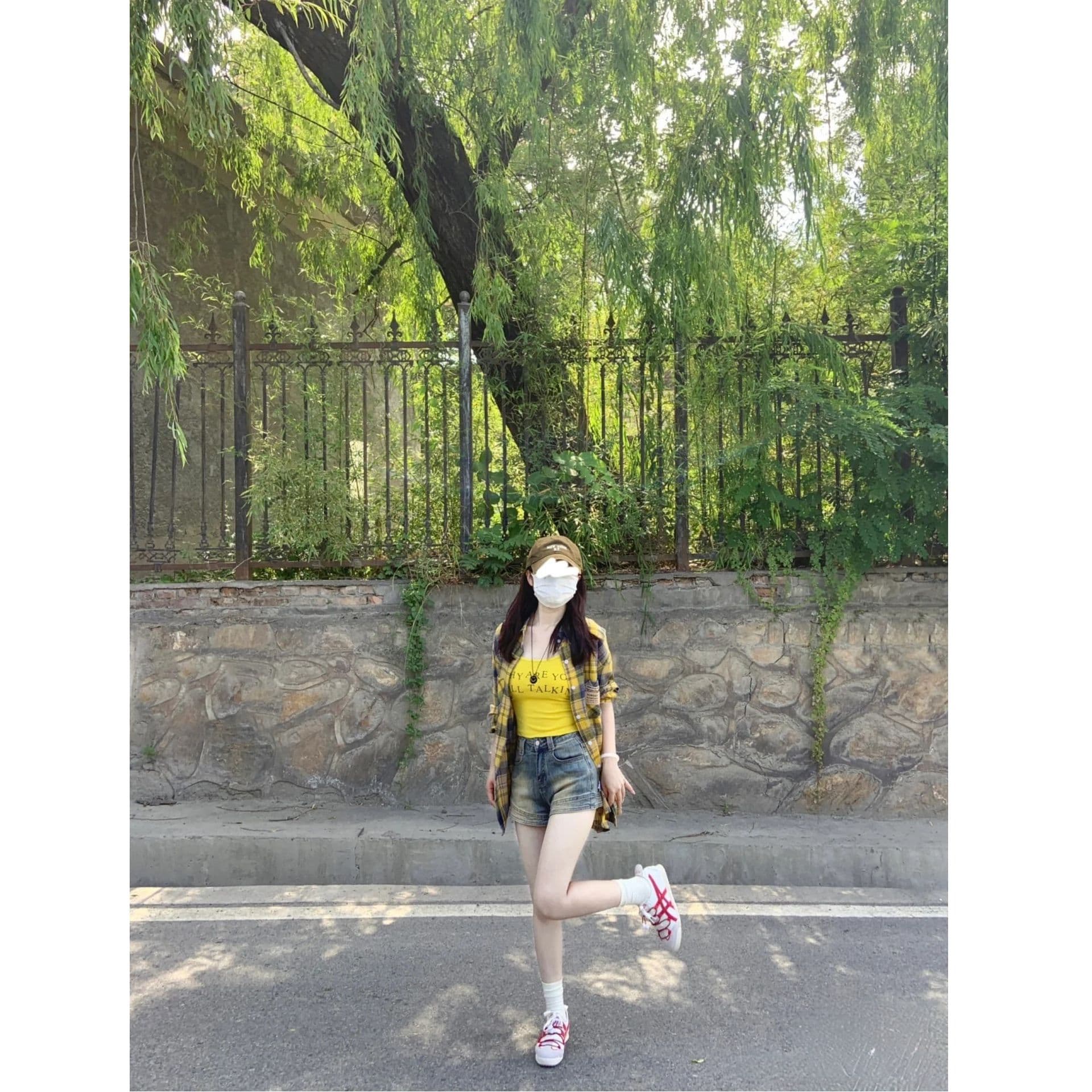 원본 원단 도파민 순면 황색 검정색 체크무늬 여성 셔츠 루즈핏 느긋한 바람 셔츠 태양 보호 셔츠 외출용 상세 이미지 12