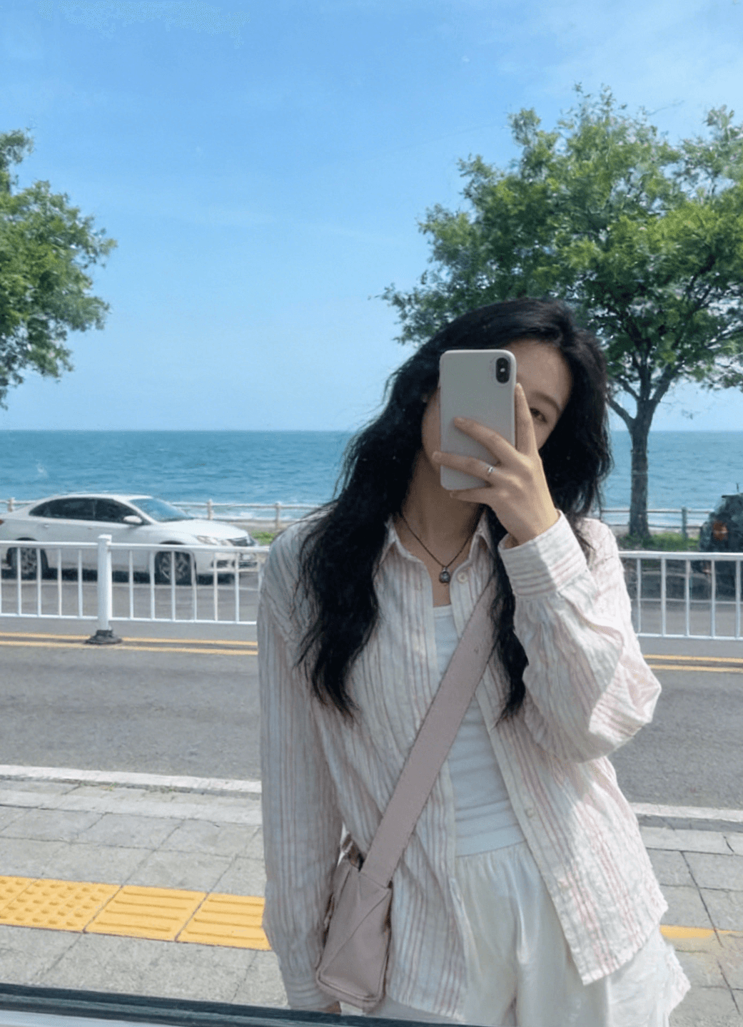 원본 원단 2026 여름 자외선 차단 순면 여성 셔츠 스트라이프 작은 청신 루즈핏 다용도 외부 맨위 이미지 2