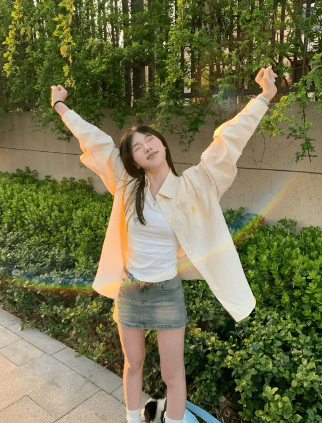 아메리칸 레트로 황색 스트라이프 여성 셔츠 2026 새로운 강아지 자수 이른 가을 재킷 루즈핏 학원 스타일 맨위 상세 이미지 3