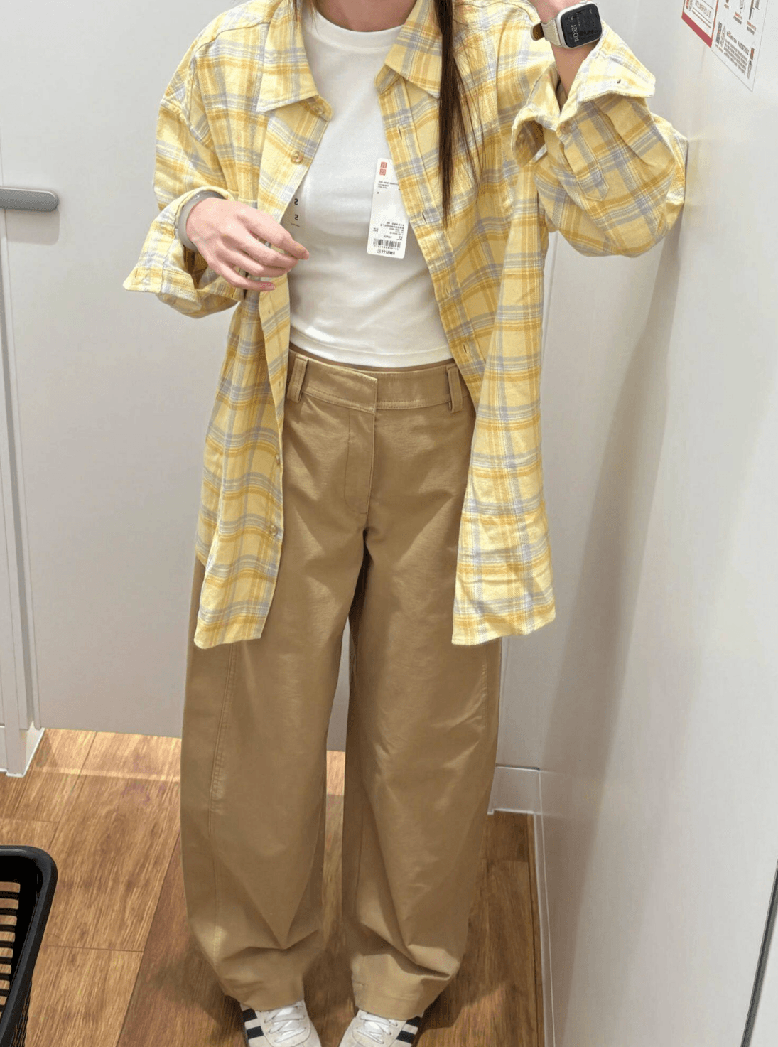 원본 원단 아메리칸 체크무늬 여성 셔츠 재킷 봄 루즈핏 긴팔 폴로 칼라 황색 외부 가져 가라. 셔츠 맨위 상세 이미지 7