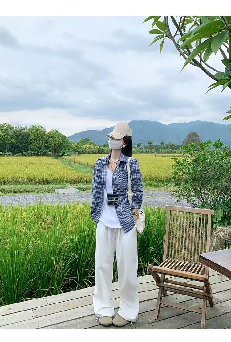 작은 대중 한 부서 체크무늬 여성 셔츠 이른 가을 새로운 다용도 루즈핏 느긋한 바람 맨위 외부 가져 가라. 체크무늬 셔츠 재킷 상세 이미지 11