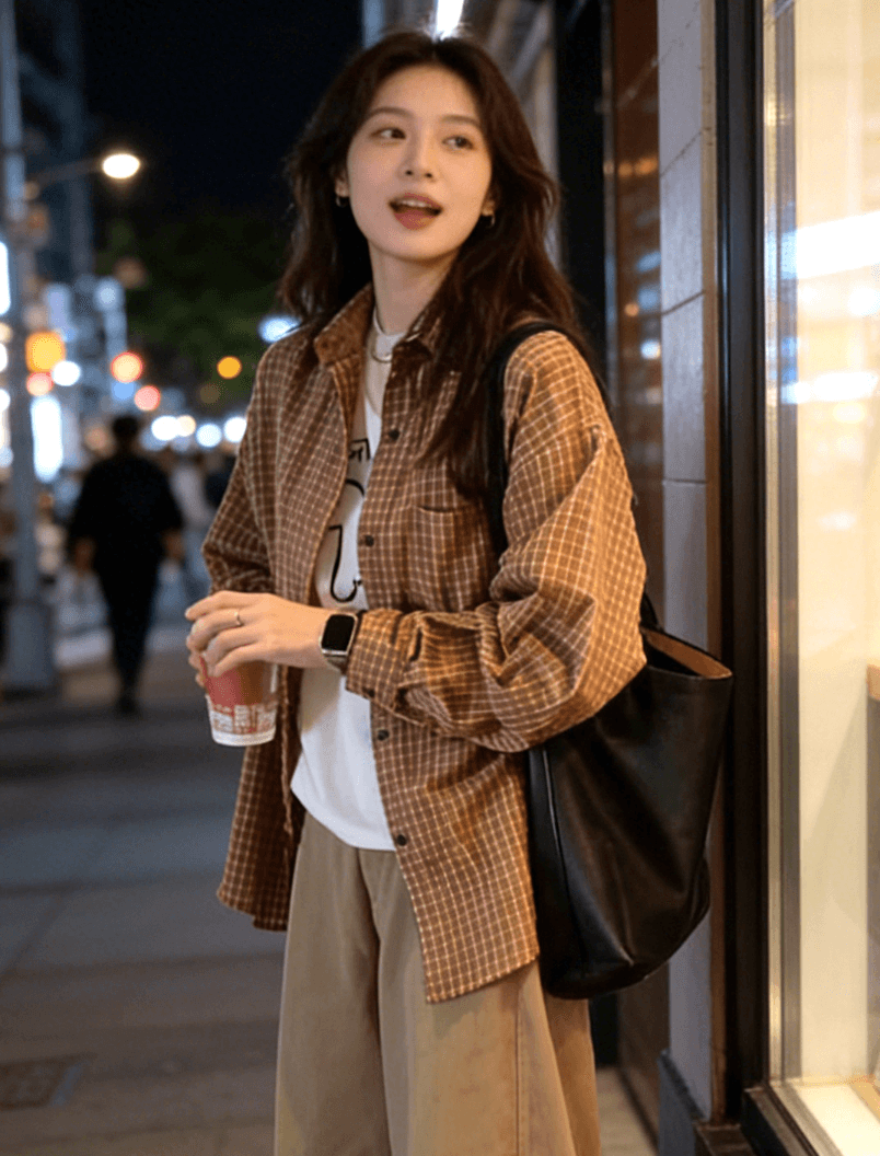 여성 셔츠 문예 센스 루즈핏 폴로 칼라 셔츠 재킷 2026 봄 가을 한국 스타일 맨위 상세 이미지 9