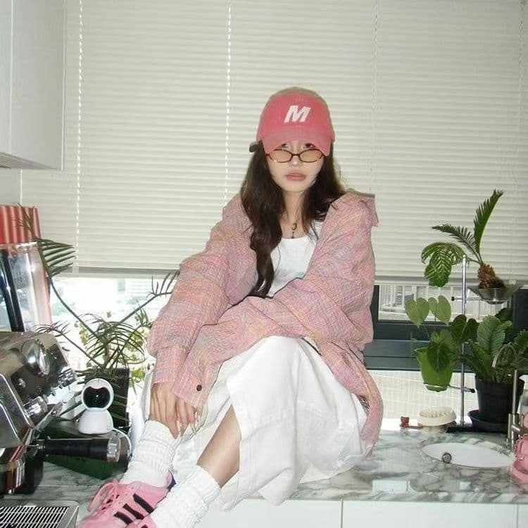 아메리칸 레트로 핑크색 체크무늬 소녀 센스 셔츠 여성 코트 봄 가을 캐주얼 한 부서 chic 홍콩 느낌 맨위 재킷 이미지 2