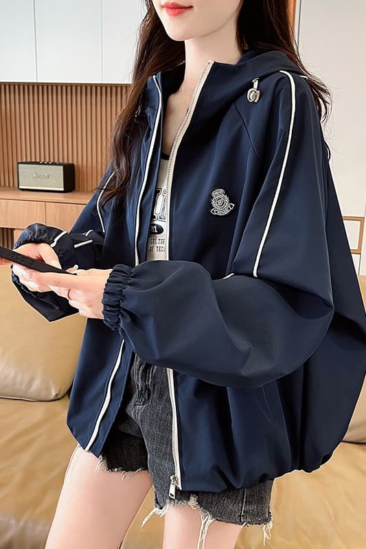 워크웨어 바람막이 여성 코트 봄 가을 후드 봄 2026 새로운 루즈핏 폭발 작은 키 워크웨어 재킷 맨위 이미지 7