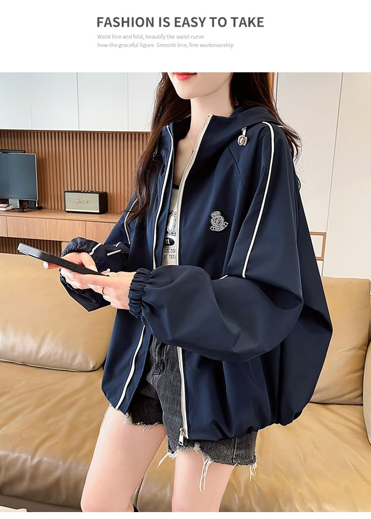 워크웨어 바람막이 여성 코트 봄 가을 후드 봄 2026 새로운 루즈핏 폭발 작은 키 워크웨어 재킷 맨위 상세 이미지 14