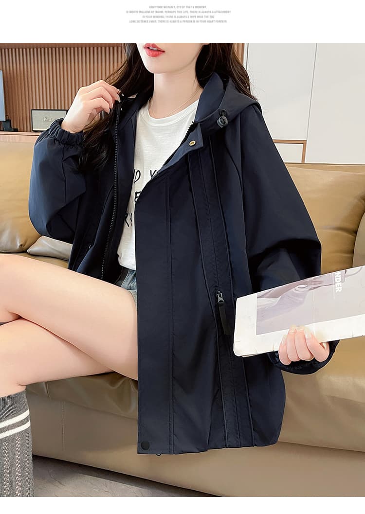 봄 자켓 여성 2026 새로운 작은 키 쇼트 스타일 방풍 다용도 고급 센스 후드 재킷 맨위 재킷 상세 이미지 15