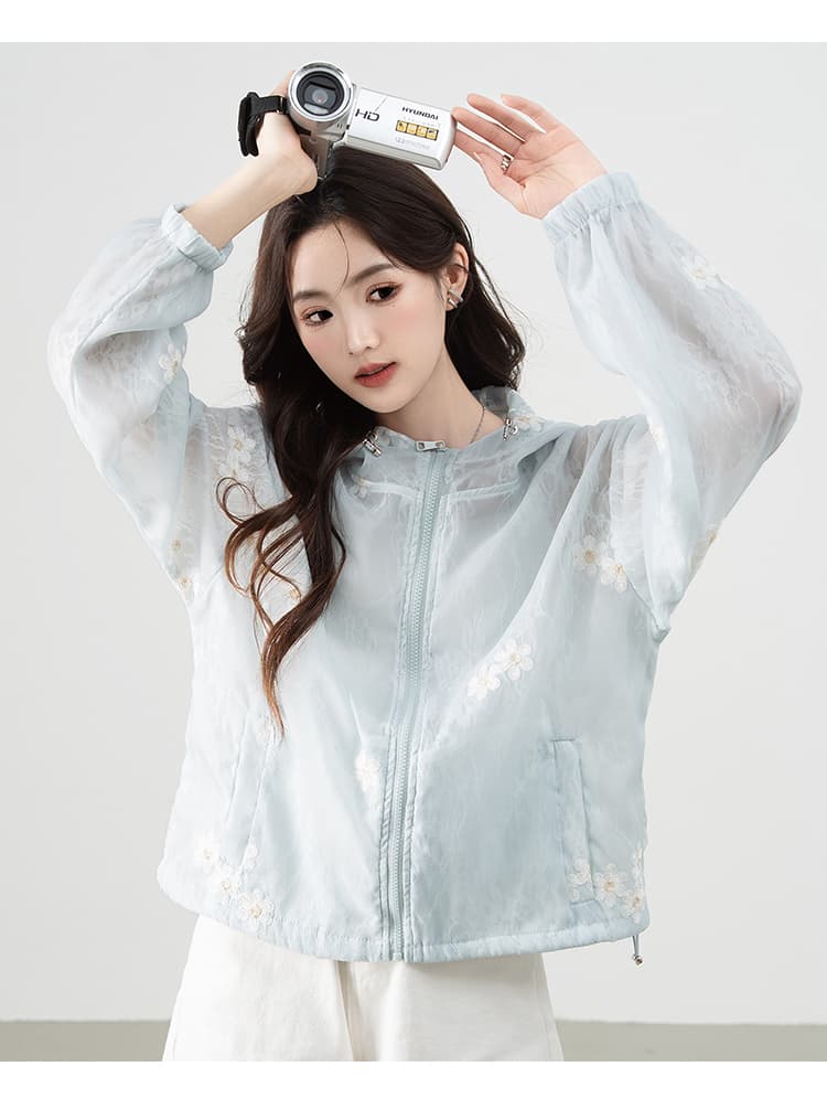 사탕 색상 달콤함 연령 감소 꽃 재킷 2026 여름 새로운 작은 키 디자인 센스 자외선 차단 경량 맨위 상세 이미지 24