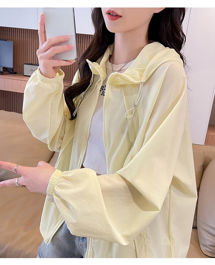 야외 루즈핏 후드 자외선 차단 의류 여성 봄 여름 2026 새로운 캐주얼 운동 다용도 얇은 코트 차가운 센스 자외선 차단 복 상세 이미지 24