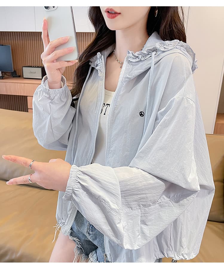 후드 자외선 차단 의류 여성 2026 여름 새로운 한국 스타일 루즈핏 슬림해 보이는 통기성 얇은 스타일 햇빛 가리개 작은 키 태양 보호 셔츠 상세 이미지 27
