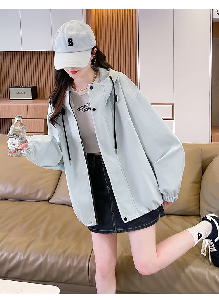자이언트 잘 생긴 ~ 중 워크웨어 자켓 여성 코트 봄 가을 운동 재킷 2026 새로운 작은 키 쇼트 스타일 바람막이 상세 이미지 16