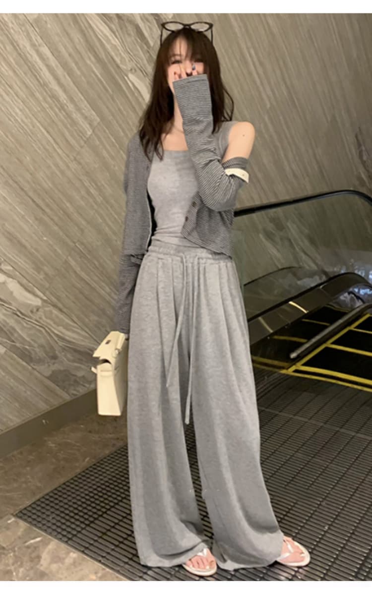 2026 가을 새로운 부드러운 굴곡 게으른 대 길다 다리 임산부 캐주얼 바지 루즈핏 도루 센스 넓은 다리 길이 바지 상세 이미지 17