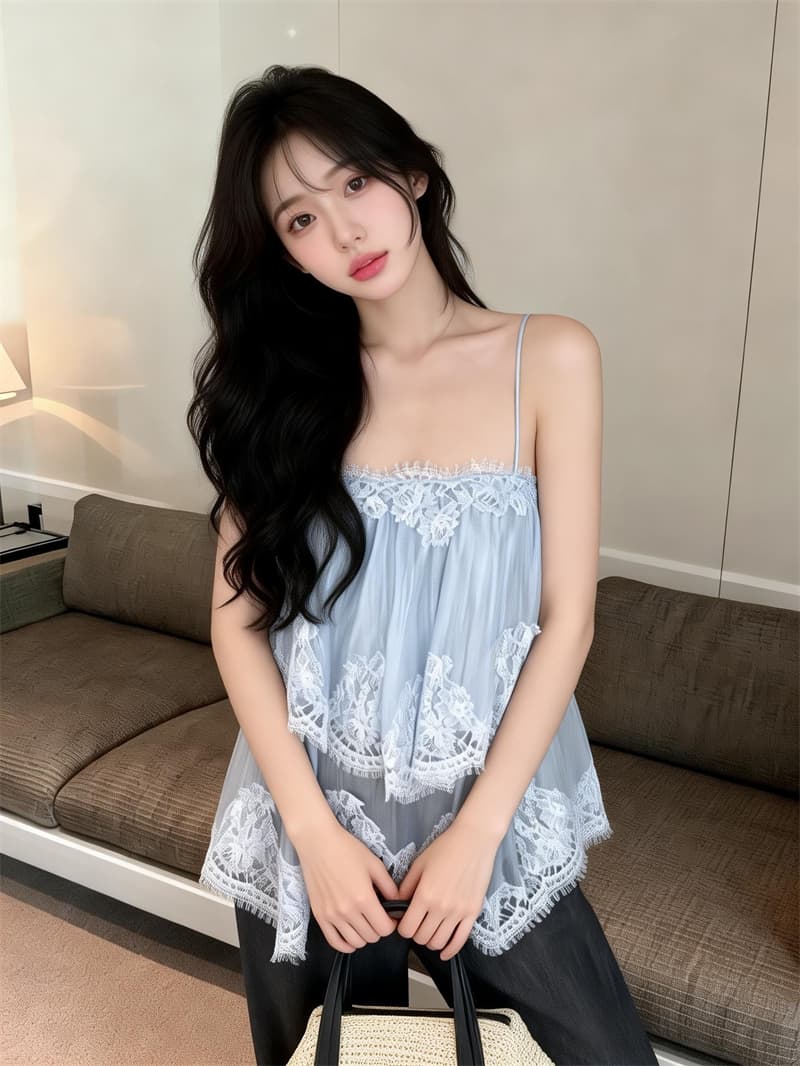 실사 레이스 측면 슬립 드레스 케이크 드레스 쇼트 스타일 슬립 맨위 상세 이미지 5