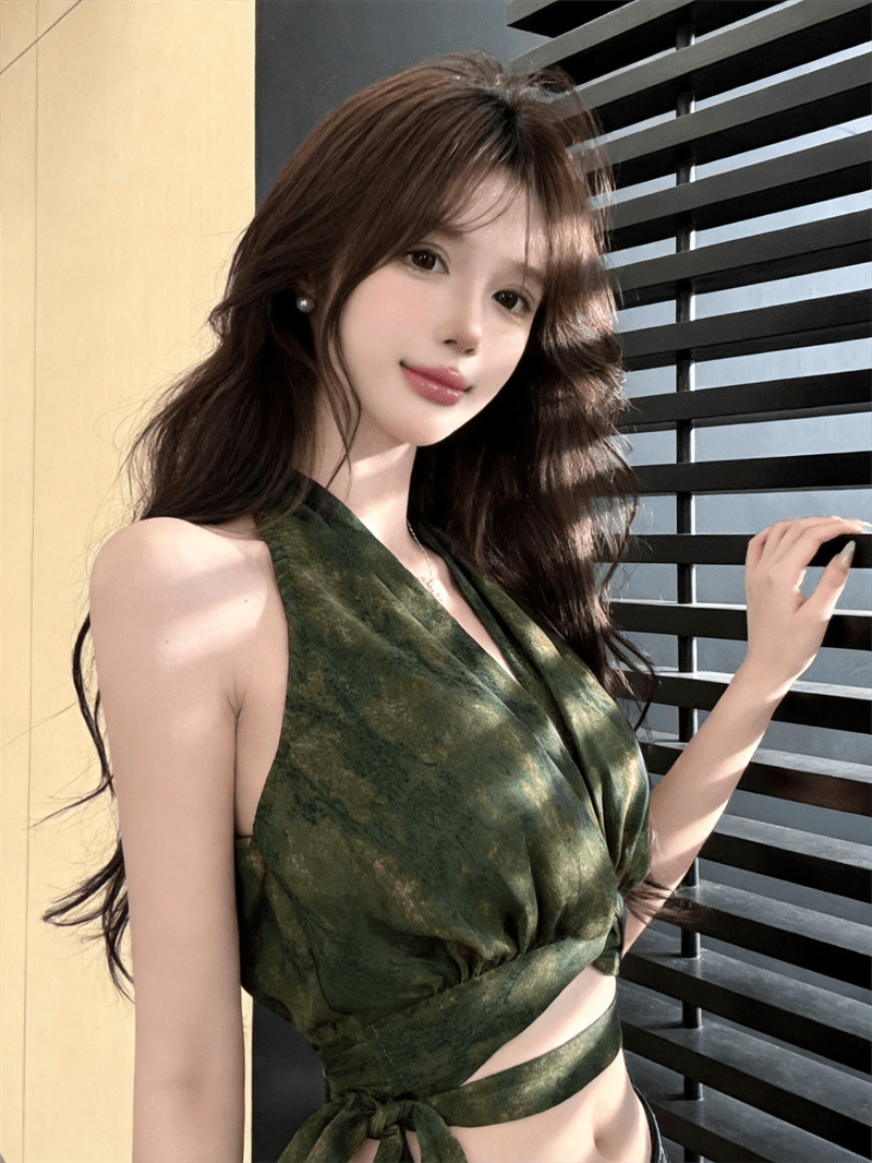 실사 로얄 자매 바람 V넥 행침 목 프린트 셔츠 작은 키 착용 가져 가라. 세련된 슬림해 보이는 쇼트 스타일 작은 셔츠 상세 이미지 17