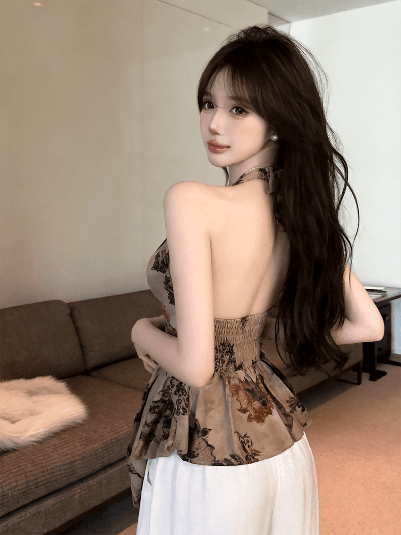 실사 순수한 욕망 행침 목 허리 수축 슬림해 보이는 쇼트 스타일 불규칙 맨위 패션 디자인 센스 작은 대중 조끼 상세 이미지 12