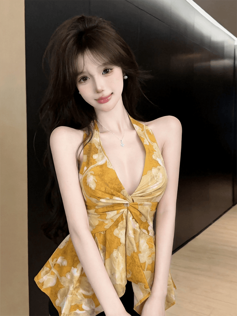 실사 순수한 욕망 행침 목 허리 수축 슬림해 보이는 쇼트 스타일 불규칙 맨위 패션 디자인 센스 작은 대중 조끼 상세 이미지 16