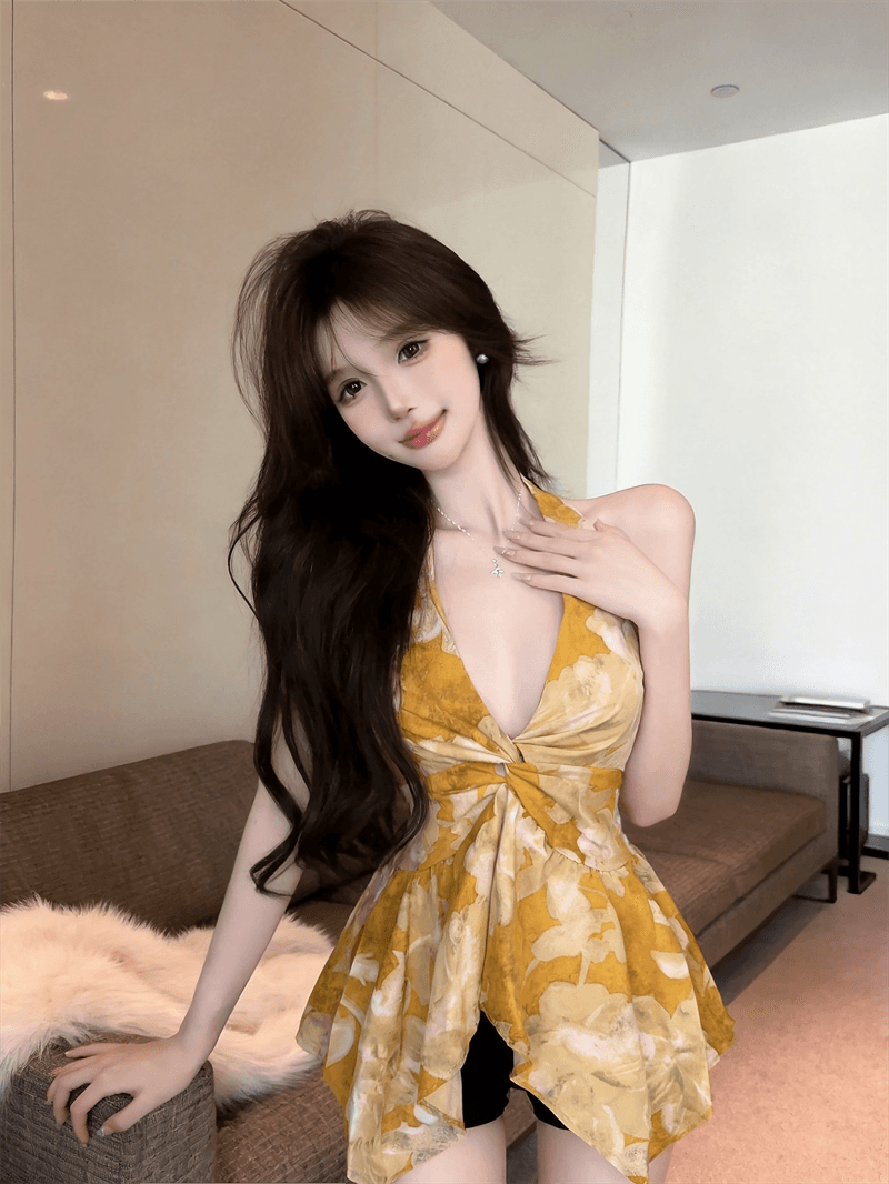 실사 순수한 욕망 행침 목 허리 수축 슬림해 보이는 쇼트 스타일 불규칙 맨위 패션 디자인 센스 작은 대중 조끼 상세 이미지 17