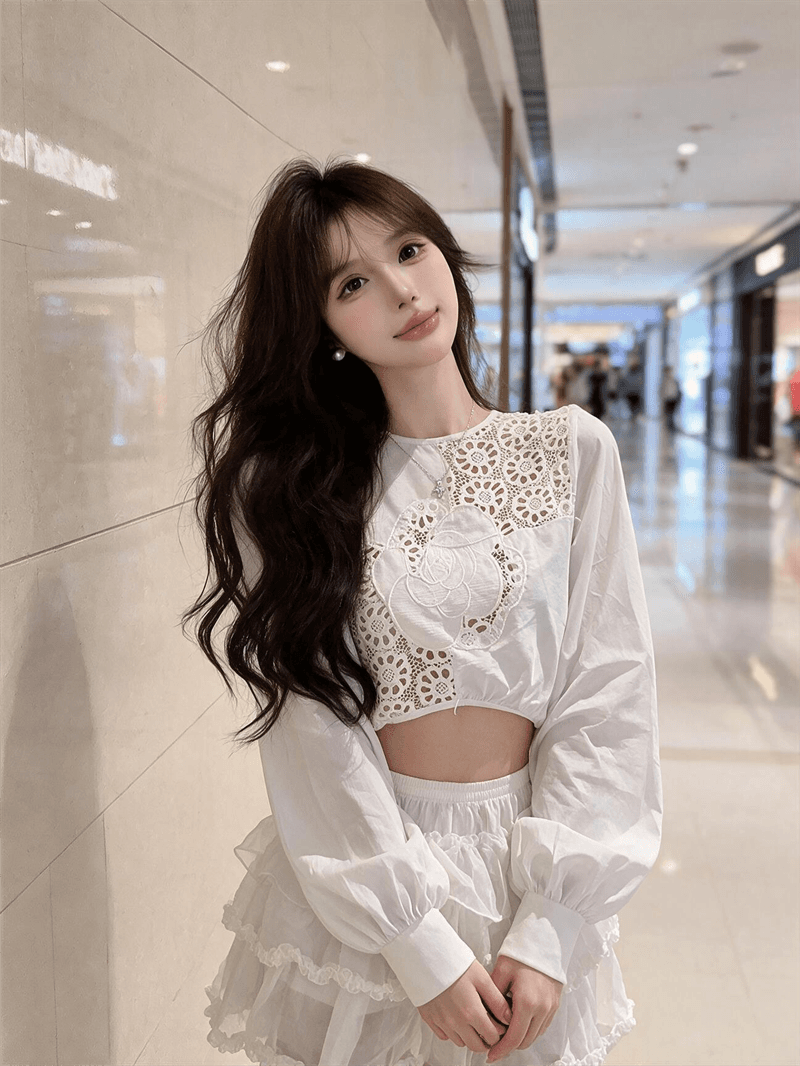 실사 샤오시엔 홀로우 아웃 백리스 디자인 품격 짧은 맨위 무거운 작업