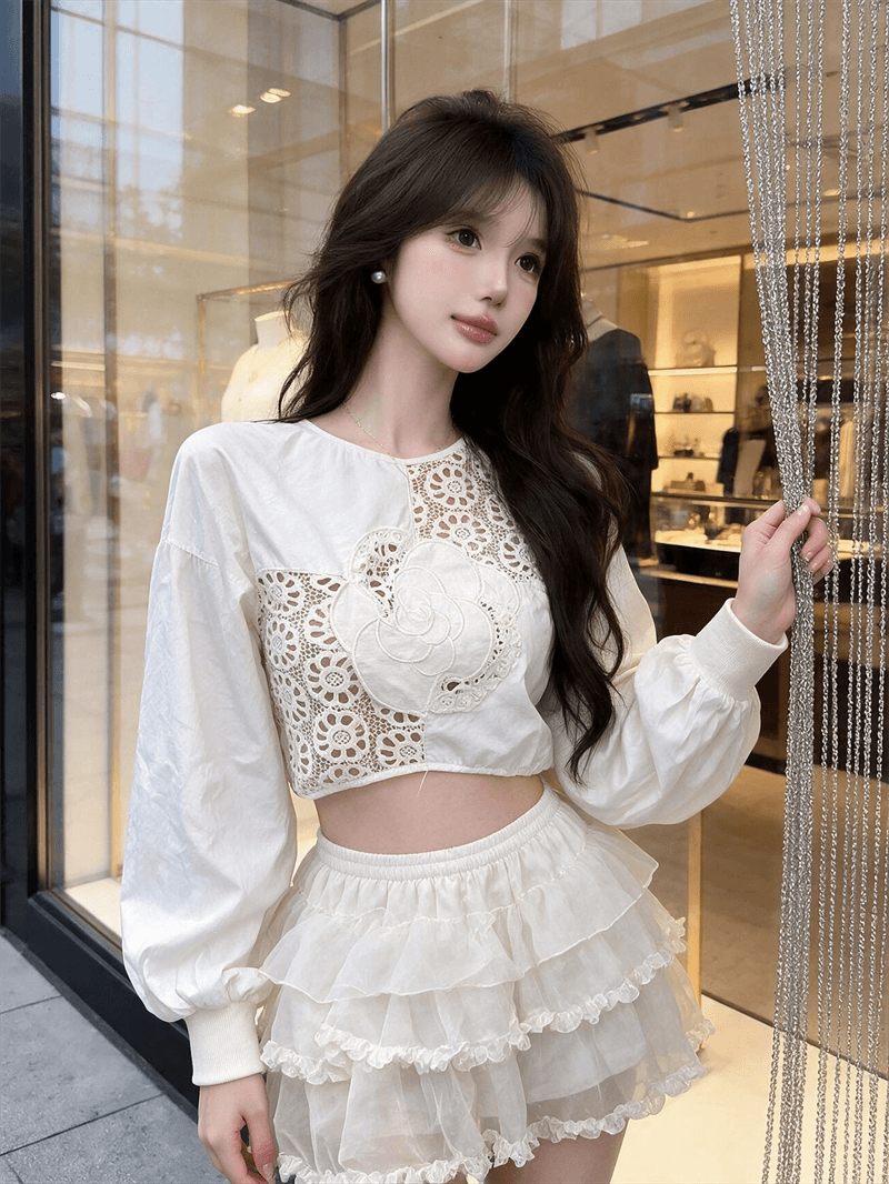 실사 샤오시엔 홀로우 아웃 백리스 디자인 품격 짧은 맨위 무거운 작업 이미지 4