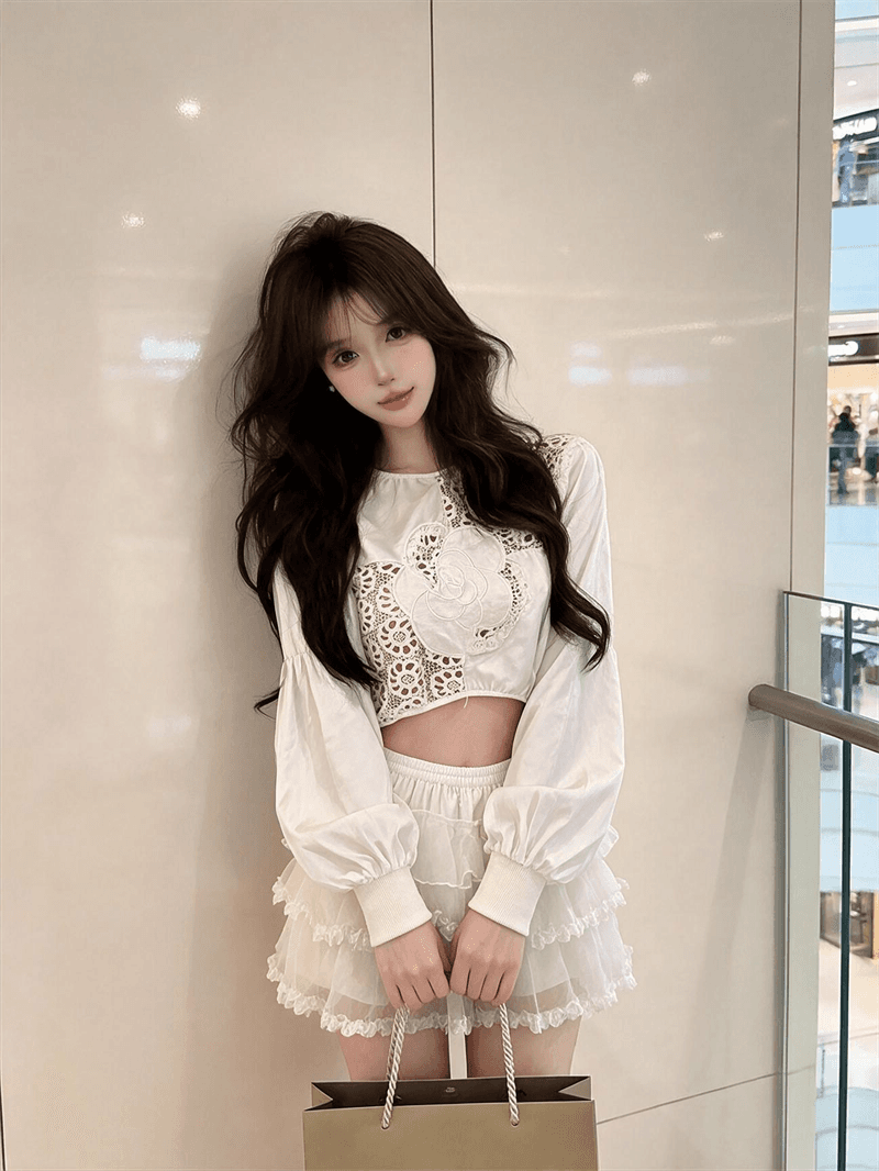 실사 샤오시엔 홀로우 아웃 백리스 디자인 품격 짧은 맨위 무거운 작업 상세 이미지 1