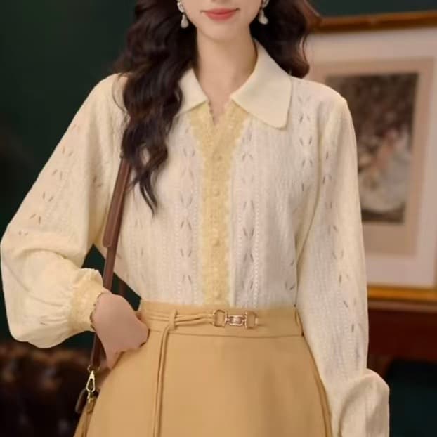 경관 그림 구름 뮤 S 유럽 만약 바람 긴팔 여성 셔츠 패션 캐주얼 루즈핏 맨위
