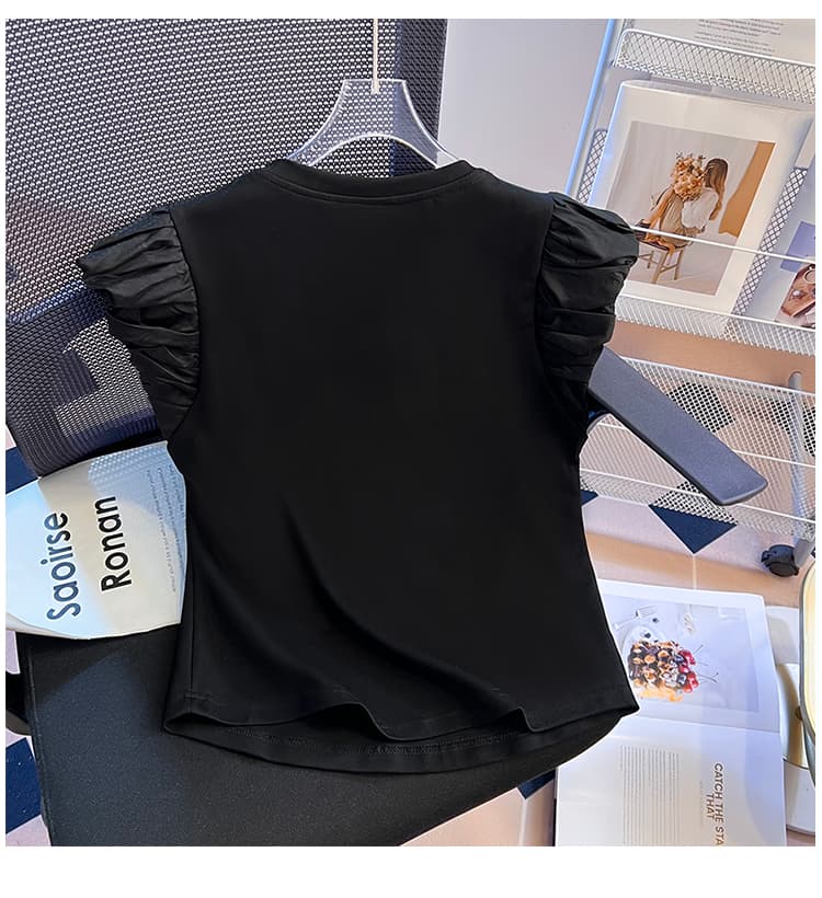 실사 2026 년 여름 새로운 여성 의류 맨위 프릴 Feifei 소매 다용도 레이스 캐주얼 외국 가스 상세 이미지 20