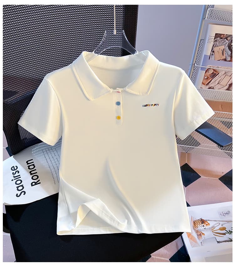 실사 2026 년 여름 새로운 여성 의류 반팔 티셔츠 폴로 칼라 POLO 셔츠 소녀 바람 작은 대중 디자인 센스 맨위 상세 이미지 14