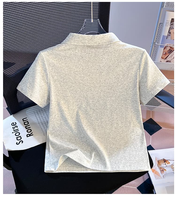실사 2026 년 여름 새로운 여성 의류 반팔 티셔츠 폴로 칼라 POLO 셔츠 소녀 바람 작은 대중 디자인 센스 맨위 상세 이미지 27