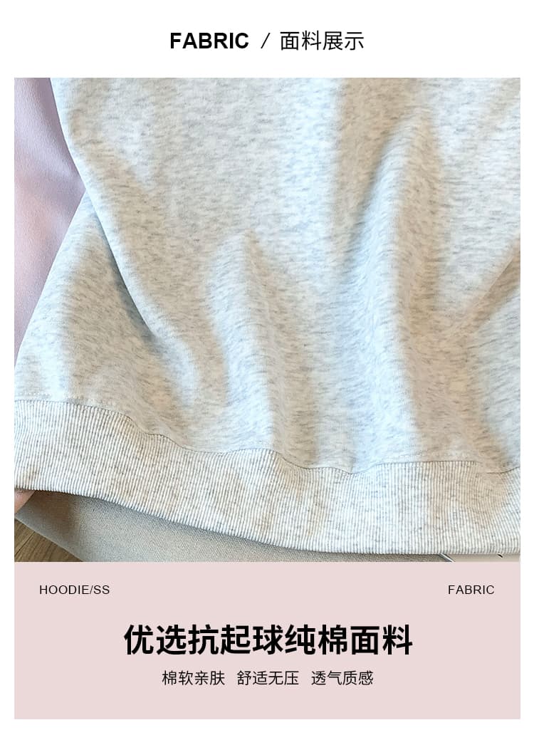 실사 2026 년 가을 새로운 여성 의류 긴팔 후드티 폴로 칼라 polo 삽입 어깨 소매 루즈핏 학생 연령 감소 캐주얼 상세 이미지 6