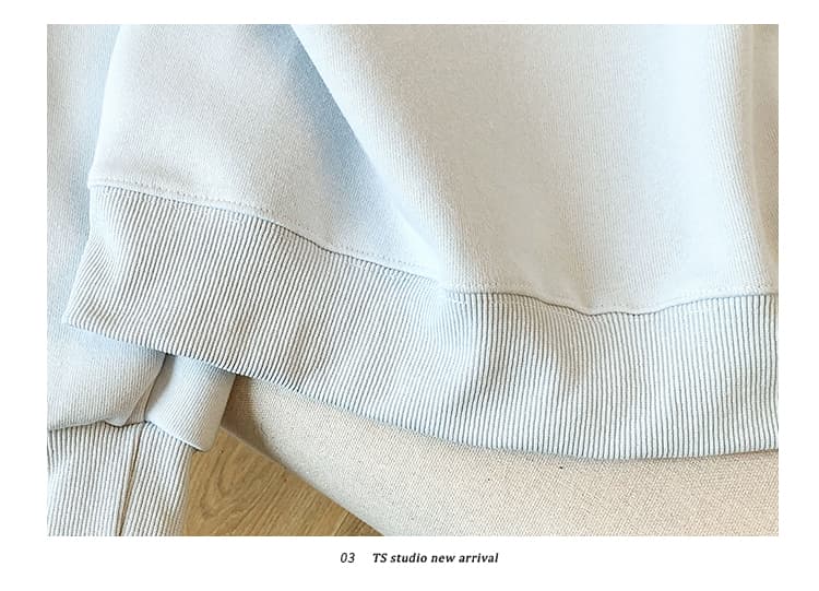 실사 2026 년 가을 새로운 여성 의류 긴팔 후드티 하프 지퍼 스탠드 칼라 한국 스타일 루즈핏 캐주얼 맨위 상세 이미지 25