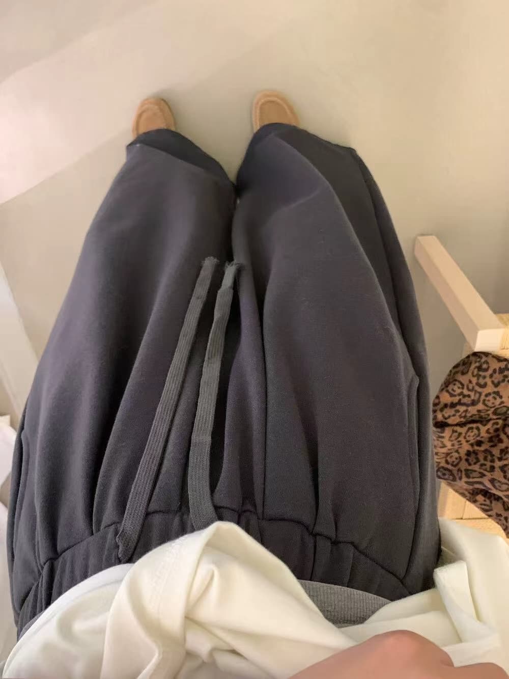 물리적 인지도 있음 업데이트 다용도 품격 ins 루즈핏 한 부서 허리밴드 펌프 로프 와이드 레그 팬츠 캐주얼 바지 여성 8777 상세 이미지 8