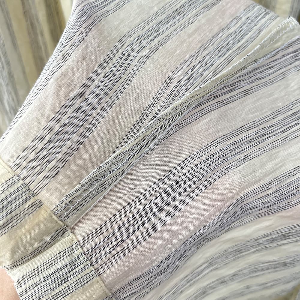 물리적 인지도 있음 업데이트 오래된 돈 바람 스트라이프 바지 허리밴드 스트레이트 캐주얼 바지 여성 느슨함 센스 와이드 레그 팬츠 8991 상세 이미지 33