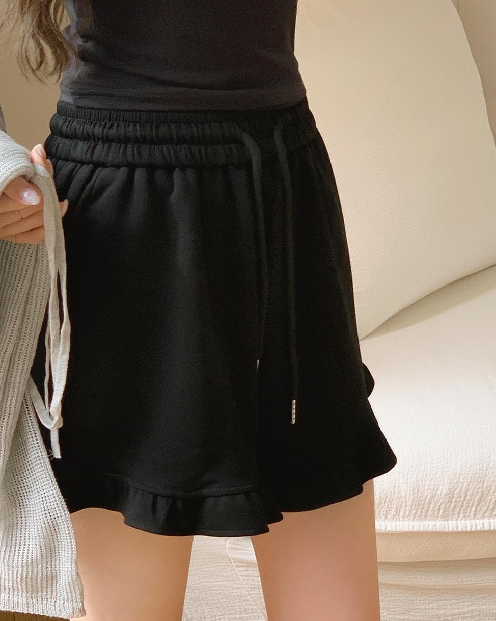 물리적 인지도 있음 업데이트 프릴 루즈핏 캐주얼 펌프 로프 반바지 여성 루즈핏 느긋한 느슨함 와이드 레그 팬츠 9067 상세 이미지 21