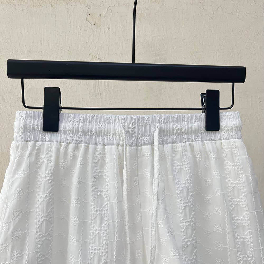 물리적 인지도 있음 업데이트 한 부서 레이스 레이스 허리밴드 넓은 다리가 짧다. 바지 여성 9055 상세 이미지 15