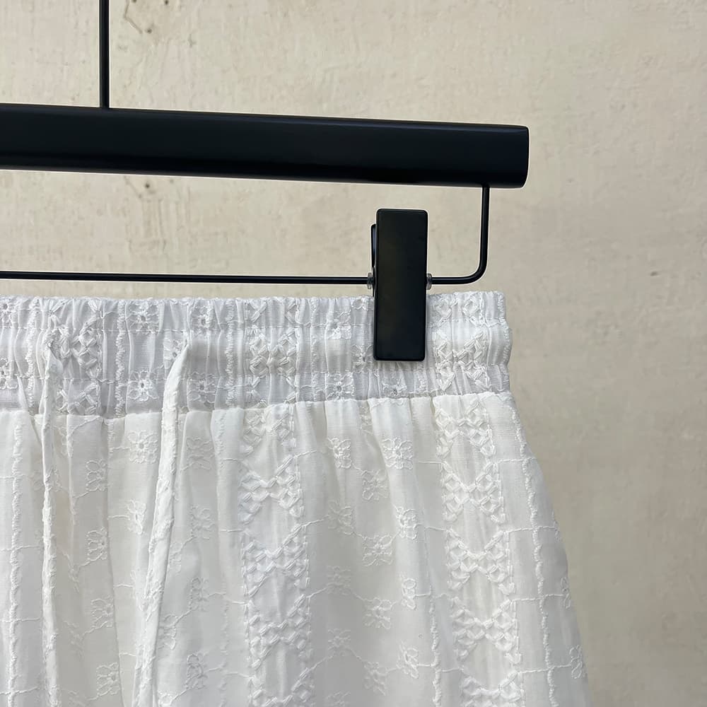 물리적 인지도 있음 업데이트 한 부서 레이스 레이스 허리밴드 넓은 다리가 짧다. 바지 여성 9055 상세 이미지 16
