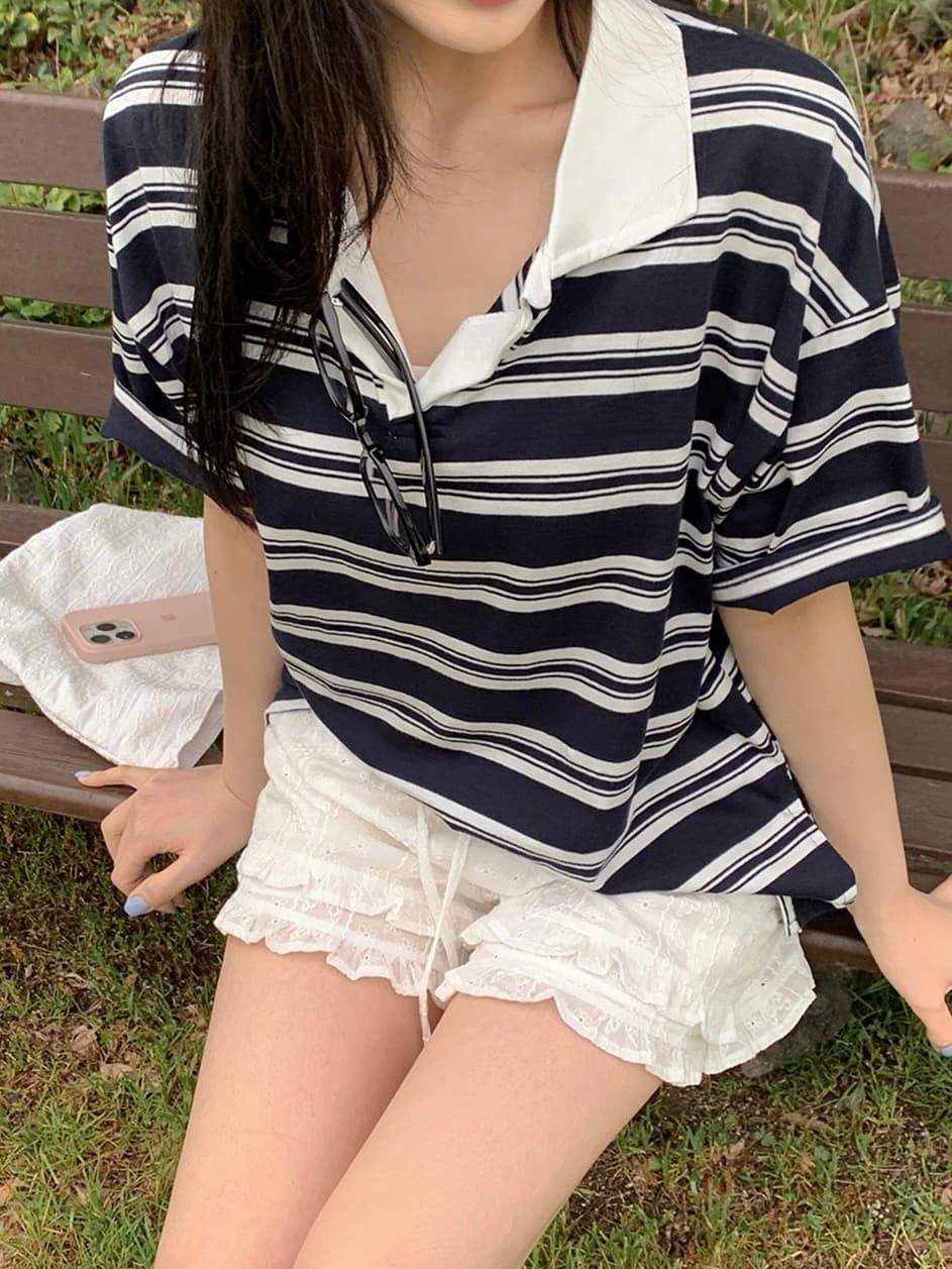 물리적 인지도 있음 업데이트 한 부서 레이스 레이스 허리밴드 넓은 다리가 짧다. 바지 여성 9055 상세 이미지 7