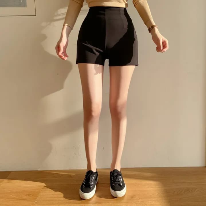 물리적 인지도 있음 업데이트 한 부서 chic 높음 폭탄 없음 압력 하이웨이스트 편안함 캐주얼 반바지 9103 상세 이미지 16