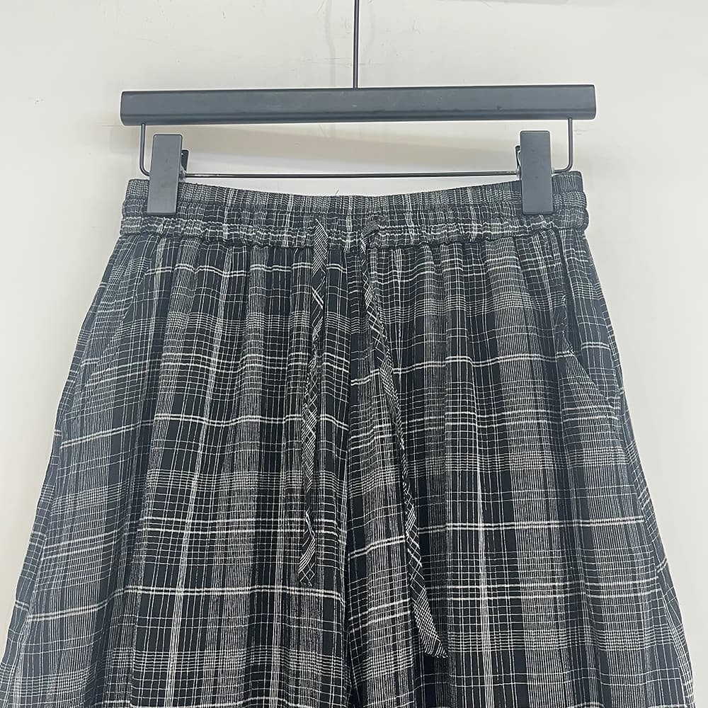 물리적 인지도 있음 업데이트 한 부서 분위기 센스 체크무늬 배기 바지 원단 슈퍼 편안한 캐주얼 바지 상세 이미지 22