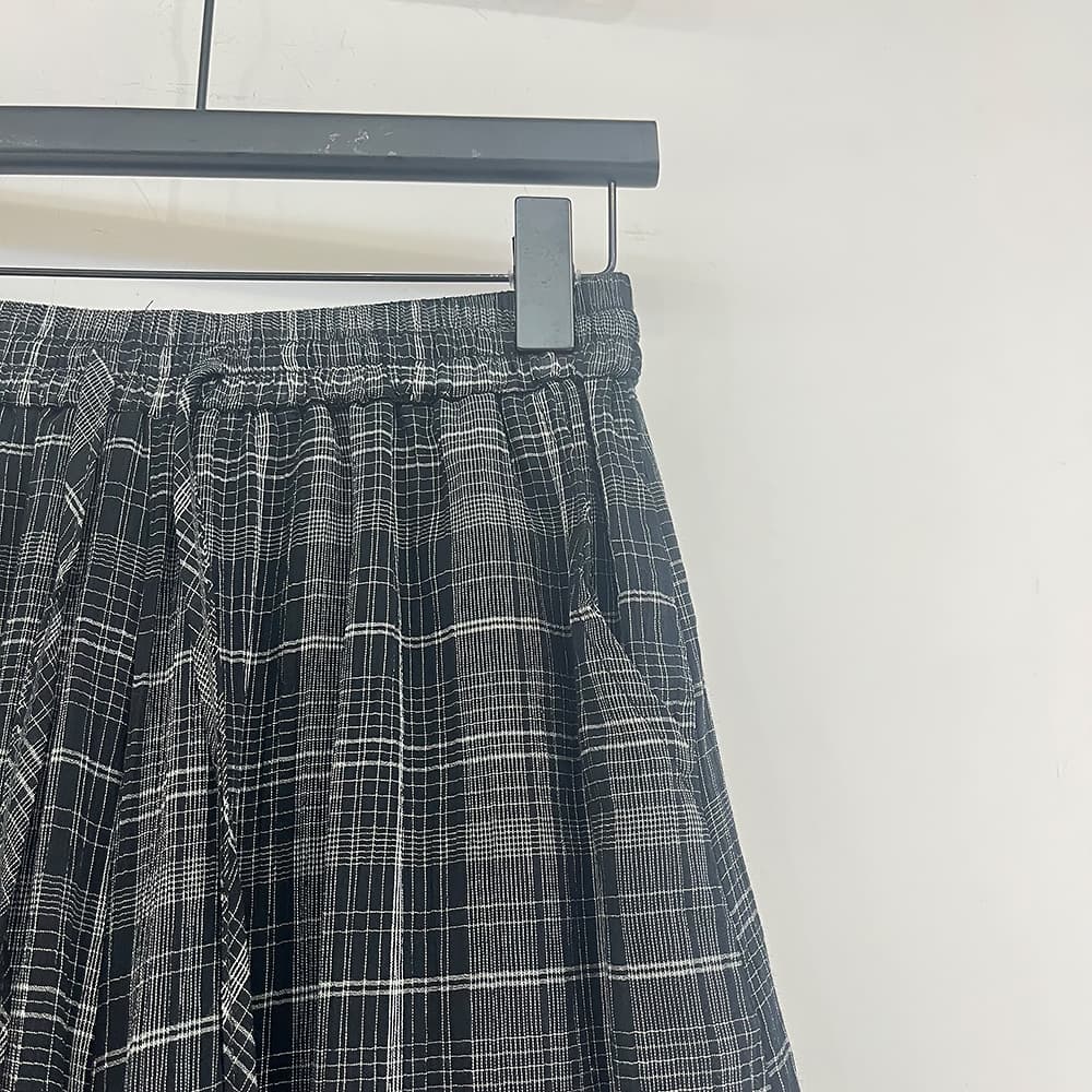 물리적 인지도 있음 업데이트 한 부서 분위기 센스 체크무늬 배기 바지 원단 슈퍼 편안한 캐주얼 바지 상세 이미지 23