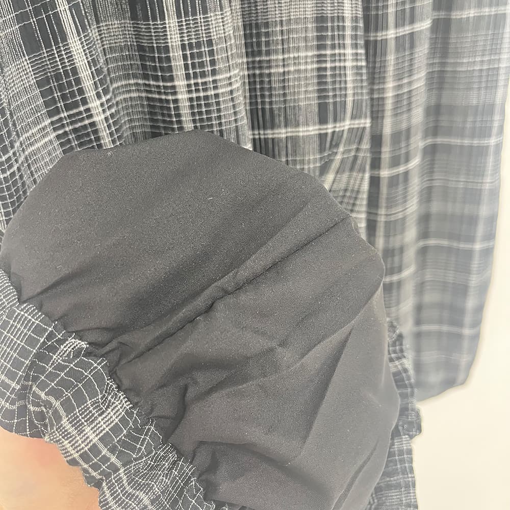 물리적 인지도 있음 업데이트 한 부서 분위기 센스 체크무늬 배기 바지 원단 슈퍼 편안한 캐주얼 바지 상세 이미지 25