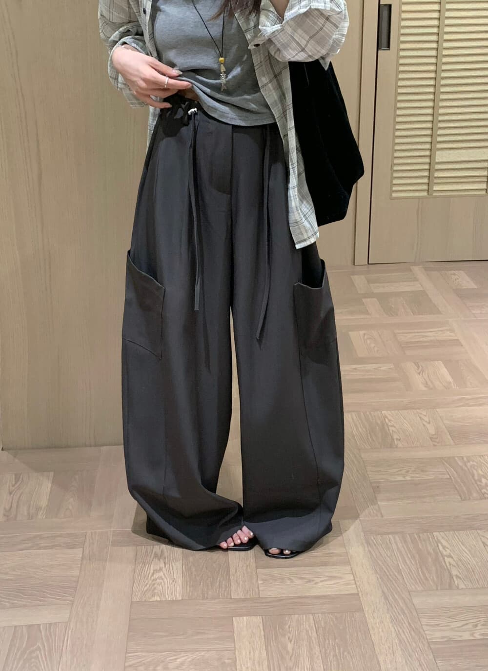 물리적 인지도 있음 업데이트 이른 가을 켜기 새로운 한 부서 경공업 로드 중 바람 품격 느슨함 펌프 縄 튜브 캐주얼 바지 이미지 3