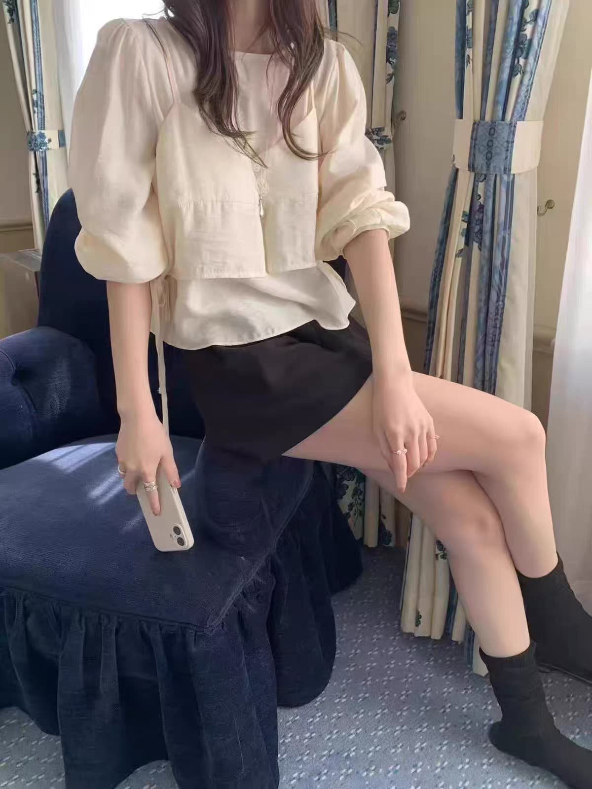 한국 동대문 구매 스택 착용 센스 외부 가져 가라. 슬립 긴팔 셔츠 상세 이미지 3