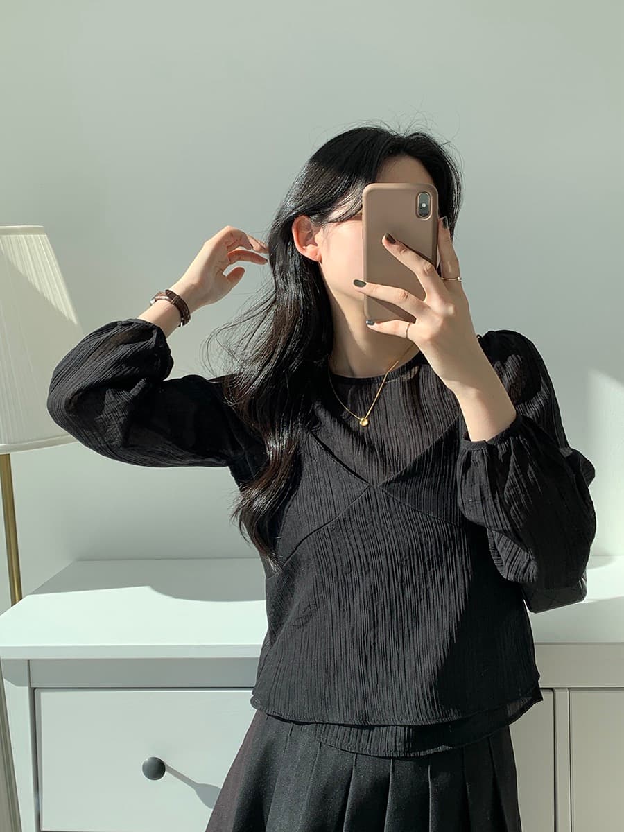 한국 동대문 라운드 넥 긴팔 쉬폰 셔츠 코디 섹시함 V넥 작은 슬링 투피스 조끼 여성 상세 이미지 38