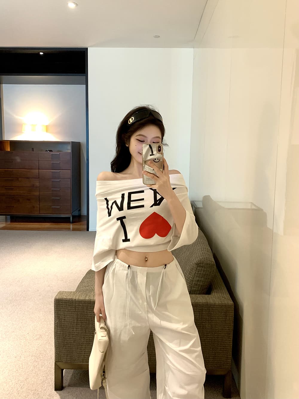 붓다 착용 특별 자르기 오프숄더 프린트 반팔 티셔츠 여성 셔츠 여름 이미지 3