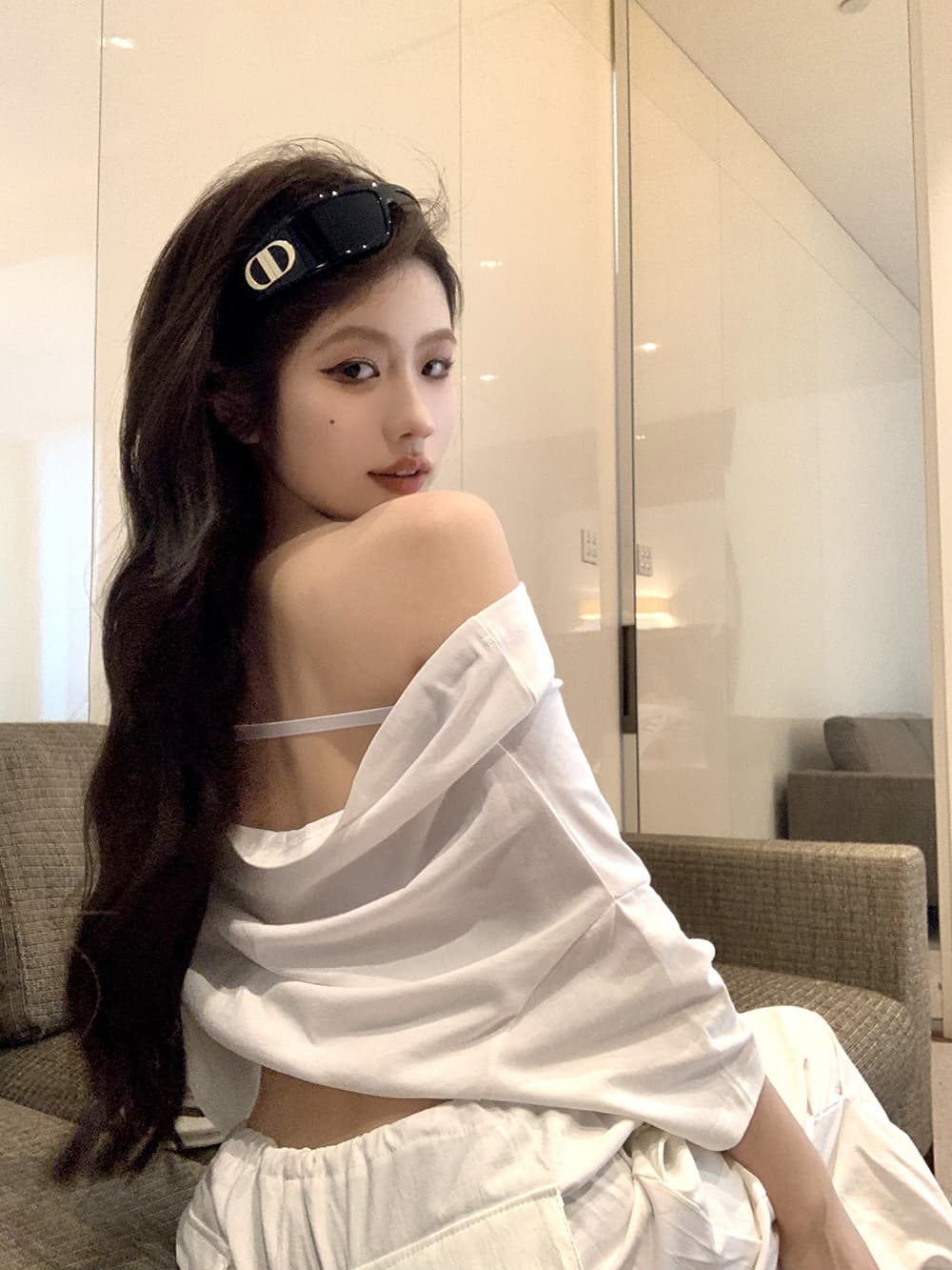 붓다 착용 특별 자르기 오프숄더 프린트 반팔 티셔츠 여성 셔츠 여름 이미지 4