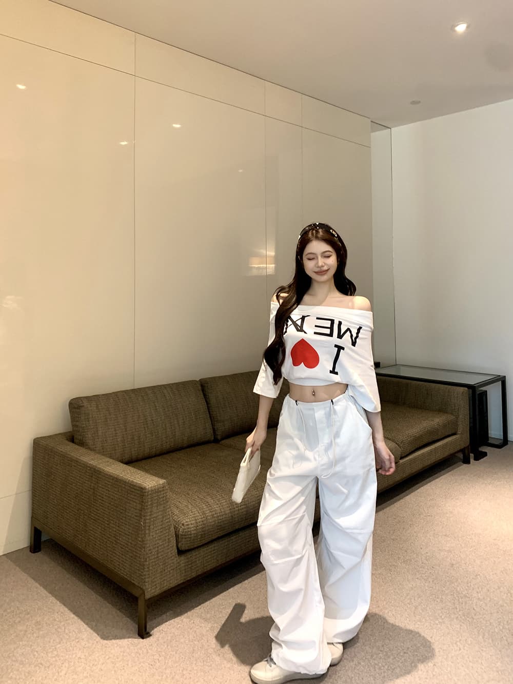 붓다 착용 특별 자르기 오프숄더 프린트 반팔 티셔츠 여성 셔츠 여름 상세 이미지 8